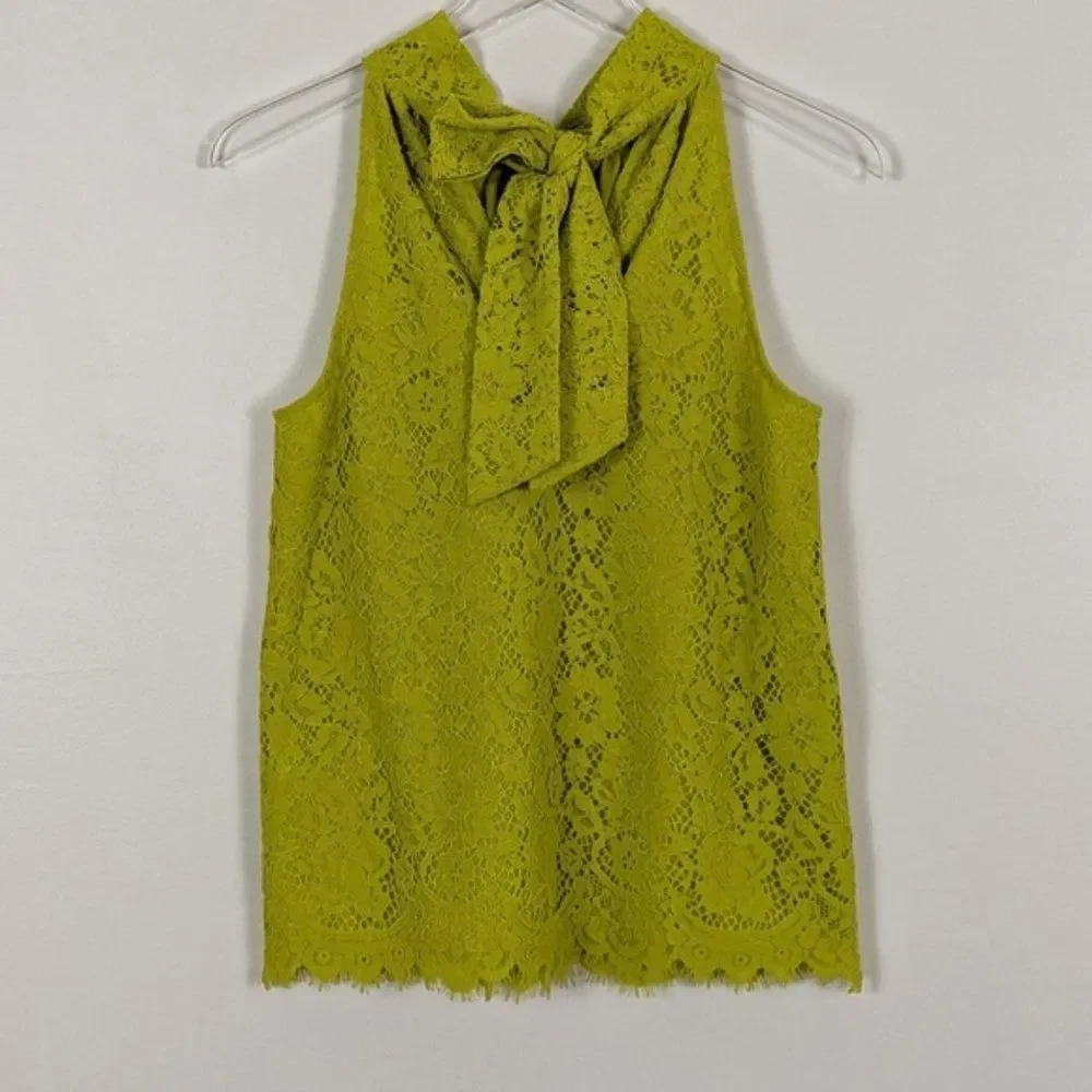 J. Crew Lace Yellow Halter Neck Blouse XXS